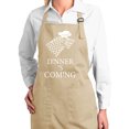 thumbnail image 1 of Wild Bobby, Dinner is Coming Funny GoT Dire Wolf Stark | Unisex Kitchen Utility Cooking Apron, Natural, Small, 1 of 1