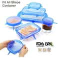 thumbnail image 3 of 6-Piece Silicone Stretch Lids - Various Sizes Reusable Rubber Covers for Bowls, Cups, Pots (Universal), 3 of 4