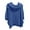 Blue, variant on Bmawag Womens Blouses Dressy Casual 3/4 Sleeve Hooded Plus Size Solid Color Turndown Collar Pullover Shirts Women's Trendy Casual Loose Blouses Gifts for Women Gray L