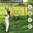 thumbnail image 4 of 7'×7' Baseball Backstop Net, Baseball Practice Netfor Hitting Pitching Batting Catching with Bow Frame and Bonus Strike Zone, Foldable and Portable Light Steel Frame. Black, 4 of 7