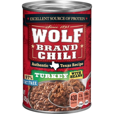 WOLF Turkey Chili With Beans, 15 OZ