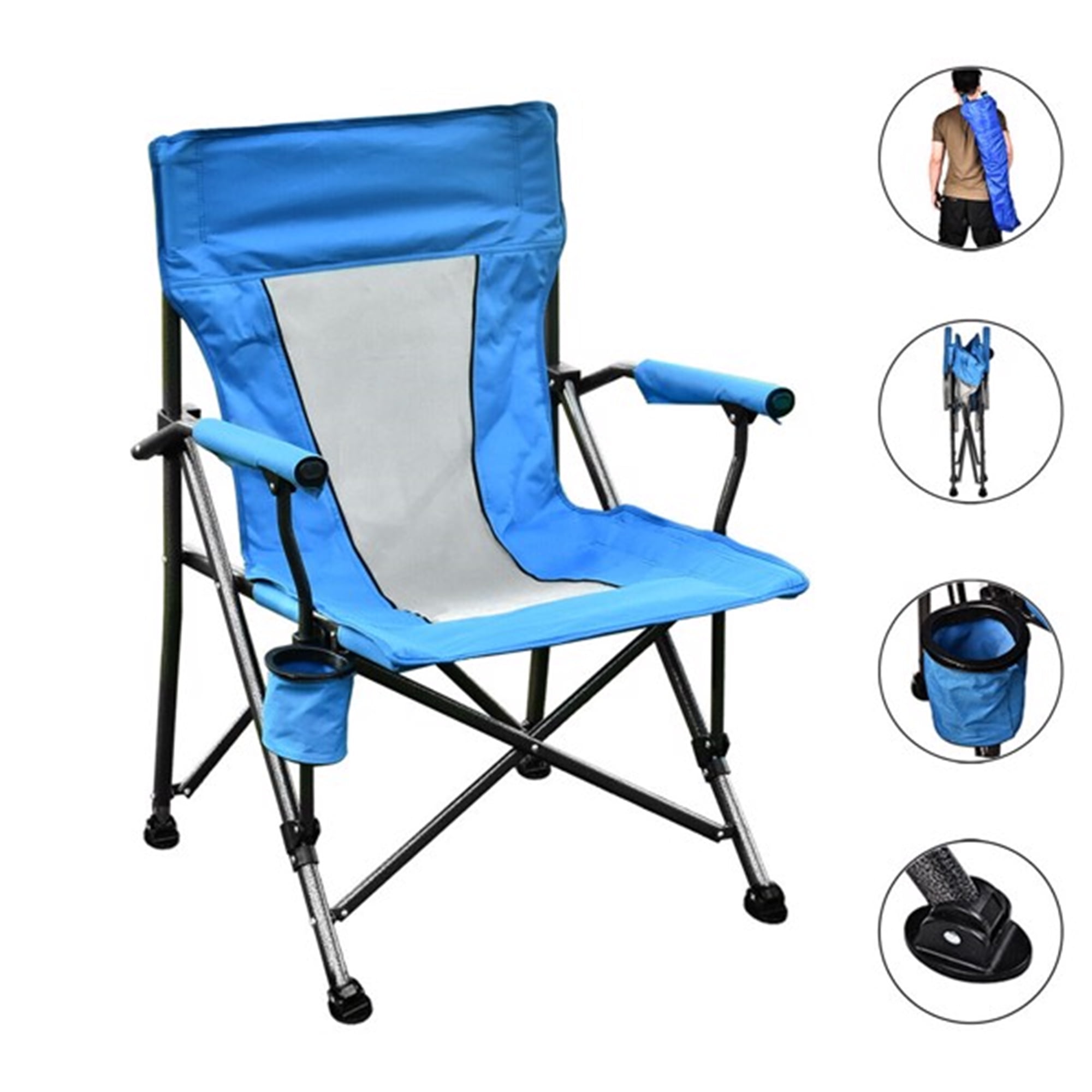 Folding Camping Chair Portable Camp Chair for Adults, Supports 350 lbs