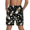 thumbnail image 4 of Haiem Honey Bees at Night Mens Swim Trunks with Compression Liner 2 in 1 Swimming Shorts Stretch Swimwear Quick Dry,Board Shorts-Medium, 4 of 9