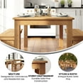 thumbnail image 4 of BizChair 60" x 38" Rectangular Light Natural Solid Pine Farm Dining Table, 4 of 13