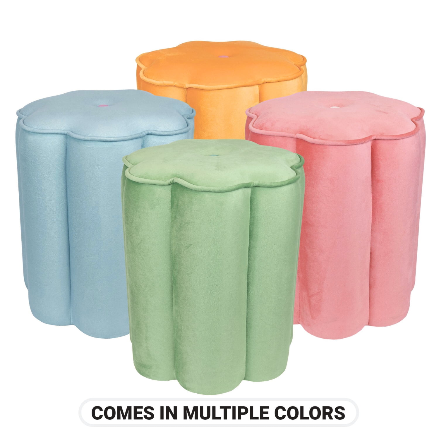 Mainstays Kids Petal Ottoman, Green
