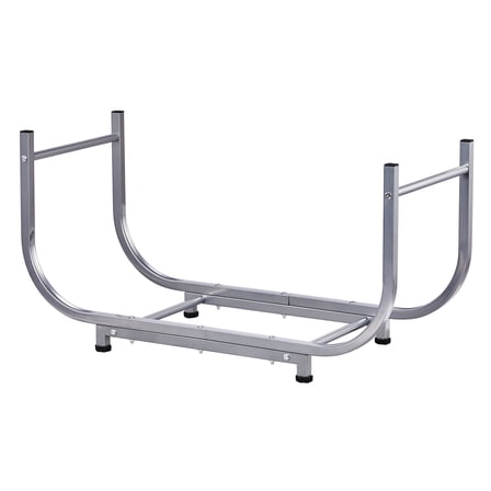 30in Firewood Rack, Indoor Outdoor Firewood Storage and Firewood Rustproof Holder, Stable Log Holder and Fireplace Decor Organizer, Silver