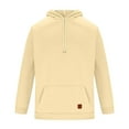 thumbnail image 3 of LpwkSSA Men's Heavyweight Hoodies Fleece Long Sleeve Pullover Sweatshirts Drawstring Collar Hoodies with Kangaroo Pocket Beige XXXL, 3 of 4