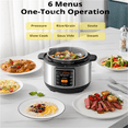thumbnail image 5 of 7-in-1 Small Electric Pressure Cooker, Slow Cooker, Steamer, Sauté, Sous Vide, Warmer, Multi Cooker with Natural Ceramic Coated Non-Stick Pot, 3 Quarts, 5 of 6