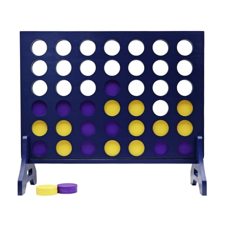 Tailgating Pros Premium Giant Four in a Row with Carrying Case - Jumbo Oversized Outdoor Yard Game - Connect Multiple Pucks in a Row to Win - Many Puck Colors Available!