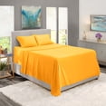 thumbnail image 2 of Extra Deep Pocket 4-Piece Bed Sheets Set , 18"-24" Super Deep Fitted Sheet, Fits High Profile Mattresses with Toppers, Hotel Luxury Soft Double Brushed Microfiber, Hypoallergenic - Full, Yellow, 2 of 7