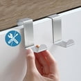 thumbnail image 4 of EEEkit 2pcs Over the Door Hooks, Stainless Steel Reversible Cabinet Towel Hanger, Z-Shaped Hanging Hooks Hold Up to 6.6Lbs, 4 of 6