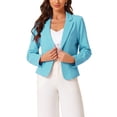 thumbnail image 1 of INSPIRE CHIC Blazer d'Affaires pour Femmes pour le Travail au Bureau, Ouvert à l'Avant, Vestes de Complet Décontractées et CHIC, TP Bleu Pâle, 1 of 6