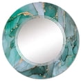 thumbnail image 2 of DESIGN ART Designart 'Green Luxury Abstract Fluid Art II' Printed Modern Wall Mirror 24in.x24in., 2 of 5