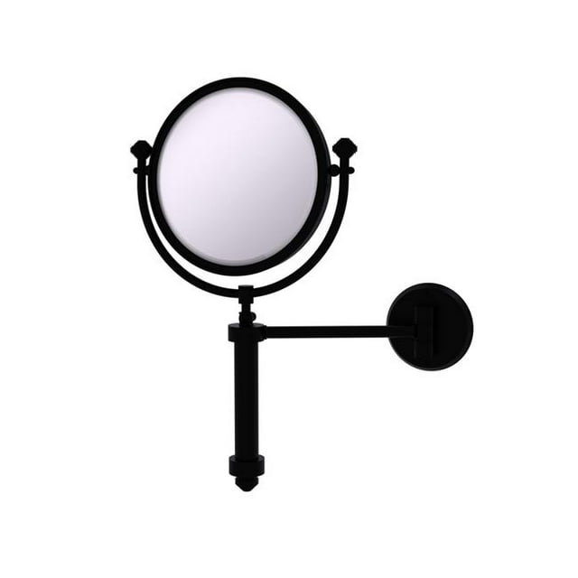 Allied Brass SB-4/4X Southbeach Collection Wall Mounted 8 Inch Diameter with 4X Magnification Make-Up Mirror, Matte Black