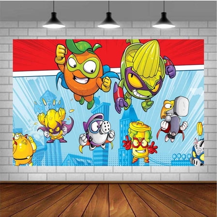 Superthings Banner Poster Wall Decor Birthday Backdrop Background Party Supplies Taspestry