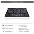 thumbnail image 4 of Parrilla de gas SUPRA Diamond Glass 6 quemadores 1 quemador DOBLE FLAMA cristal templado negro, 4 of 7