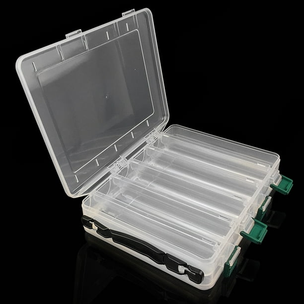 Yiwa Portable Double Sided Plastic Lure Box 10 Compartments High Capacity Fishing Lures Boxes Fishing Tackle Container