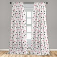 thumbnail image 5 of Ambesonne Flamingo Curtains, Watercolor Art Flamingos, Pair of 28"x63", Black Pink, 5 of 5
