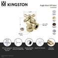 thumbnail image 4 of Kingston Brass CC54308X 5/8-Inch O.D. Comp x 1/2-Inch or 7/16-Inch Slip Joint Quarter-Turn Angle Shut-Off Valve in Brushed Nickel, 4 of 5
