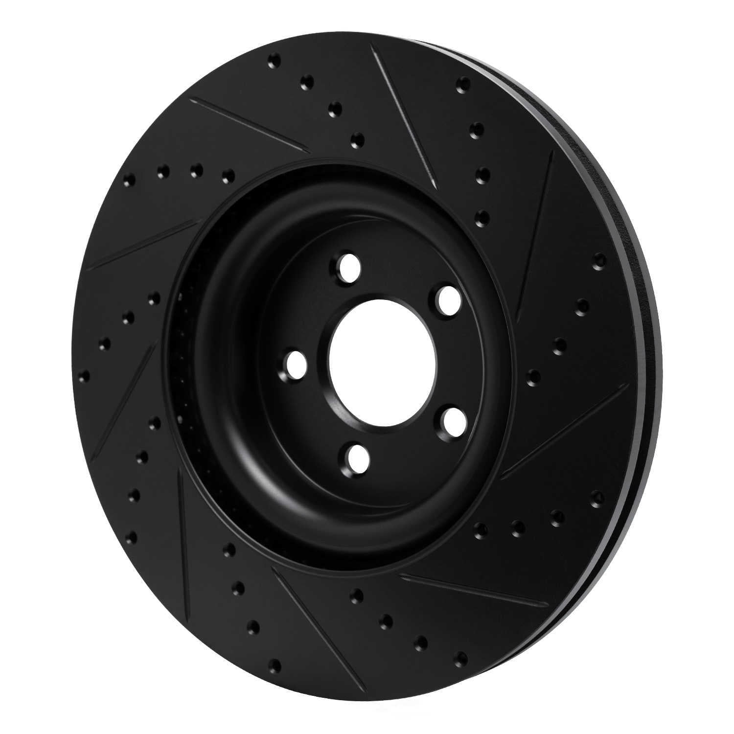 Dynamic Friction Company 633-54277L DFC Brake Rotor - Drilled And Slotted - Black