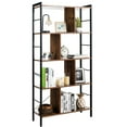 thumbnail image 1 of Giantex Industrial Style Bookshelf, Free Standing Storage Display Shelves, Study Storage Rack, Bookcase w/Dividers, Wood Shelving Unit for Home Office, 1 of 8
