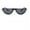 Black Frame/Black Lens, variant on Dazzle Rhinestone Half Frame Cat Eye Sunglasses