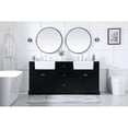 thumbnail image 5 of Elegant Decor Franklin 72" Wood Double Bathroom Vanity in Black, 5 of 6