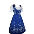 thumbnail image 3 of Dirndl Trachten Haus 3 Piece Long German Oktoberfest Dirndl Cotton Dress for Womens and Girls - Blue, 3 of 11