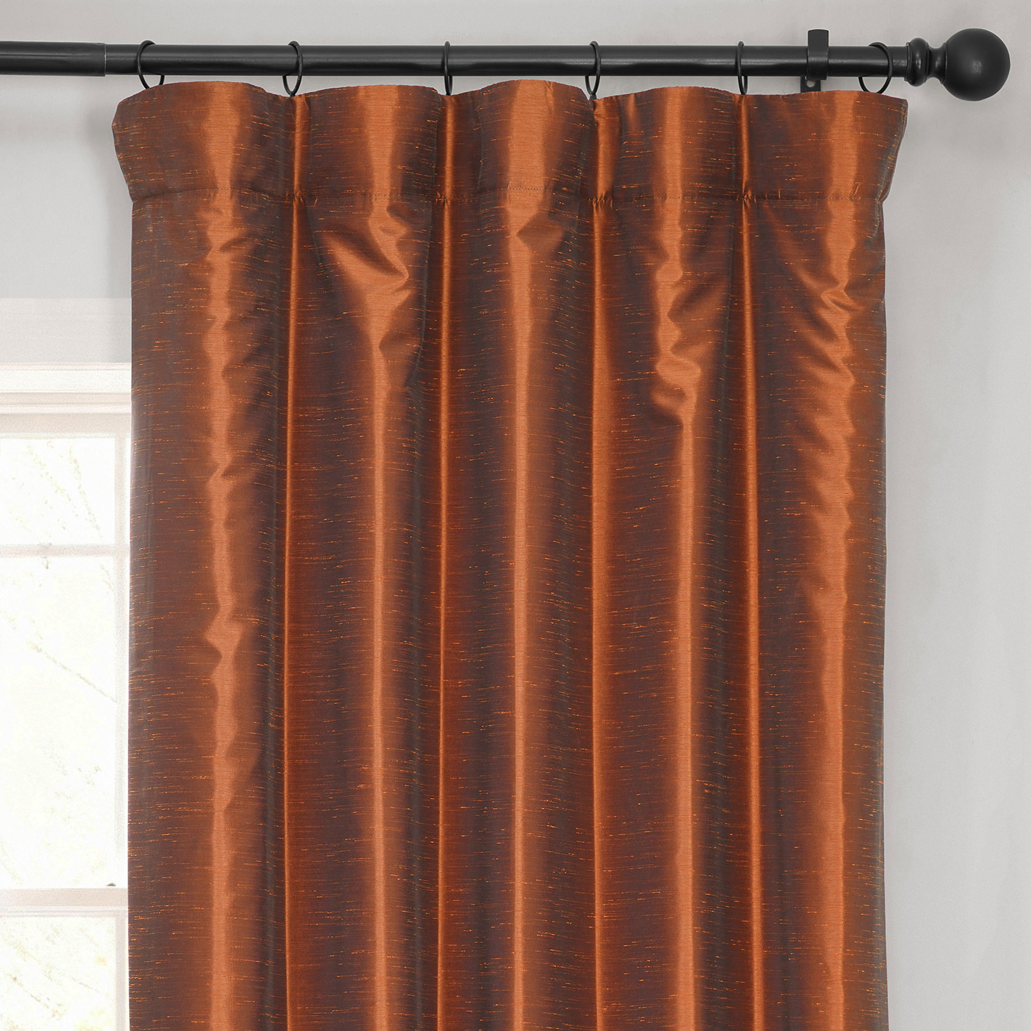 Half Price Drapes Copper Kettle Faux Dupioni Silk Blackout Curtains for Bedrooms (1 Panel),50WX 120L