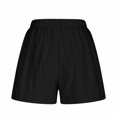 thumbnail image 5 of RYRJJ Womens Lightweight Cotton Linen Shorts Casual Baggy Trendy Short Pants Elastic Waist Comfy Beach Shorts(Black,S), 5 of 6
