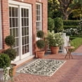 thumbnail image 3 of Safavieh Courtyard Dara Damask Indoor/Outdoor Area Rug, Sand/Black, 7'10" x 7'10" Square, 3 of 10