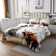 thumbnail image 3 of Highland Cow Quilt Set Garden Windmill Decor Farmhouse Bedspread Set King,Country Lodge Cabin Coverlet Set Rustic Cottage Old Barn Door Quilted,Vintage Farm Pinwheel Winnower Western Decor, 3 of 4