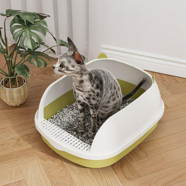 High Sided Cat Pet Litter Tray Sandbox Deep Loo with Sifting