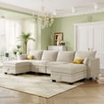 thumbnail image 2 of YYAo Modern Large U-Shape Modular Sectional Sofa, Reversible Sofa Bed with Storage Seat for Living Room, Beige, 2 of 14
