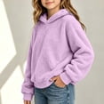 thumbnail image 5 of Fancifize Sherpa Fleece Warm Hoodie for Girls Teens Fuzzy Long Sleeve Winter Hooded Sweatshirt with Pockets 5-15 Years, 5 of 7