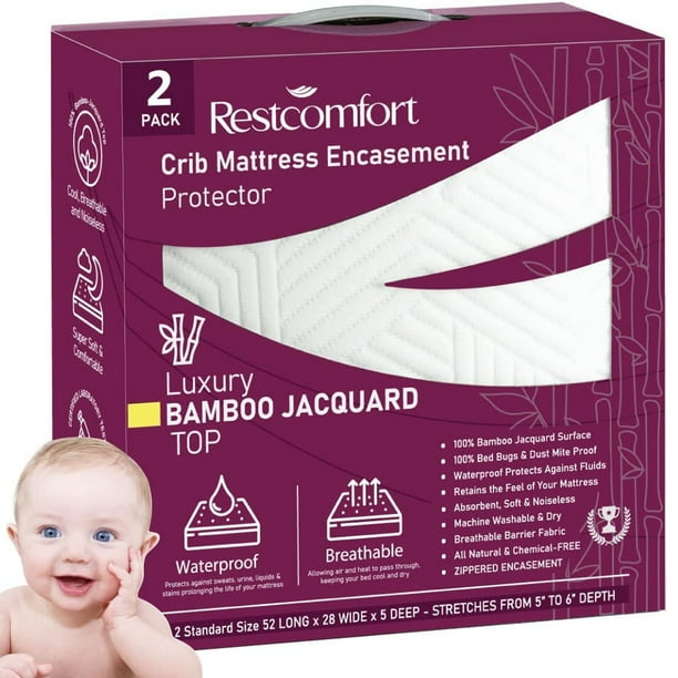 Rest Comfort Luxury Hypoallergenic Bamboo Crib Mattress Encasement Bed