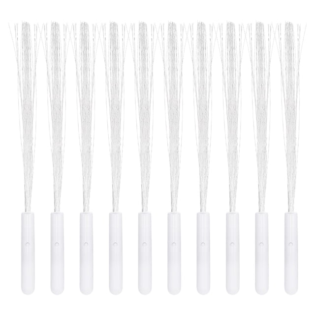 Varita de fibra óptica Uxcell de 15" de longitud, palo de luz LED blanca con 3 modos de luz, varita luminosa para fiestas de boda, 18 piezas