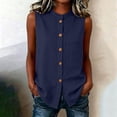 thumbnail image 7 of TGSLY Women's Linen Mandarin Collar Tank Tops Lightweight Soft Crew Neck Sleeveless Button Down Vest Relaxed Fit Dressy Casual Solid Color Shirts with Pocket XXXL, 7 of 7