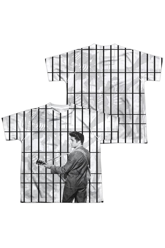 Elvis Presley The Whole Cell Block Youth Sublimated Crew T-Shirt White