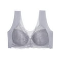 thumbnail image 2 of Ahuyic Womens Bra,Summer Plus Size Bra,Womens Plus Size Lace Front Opening Bra Without Steel Ring Seamless Gathering Thin And Beautiful Back Underwear,Gray,XXXXXXL, 2 of 4