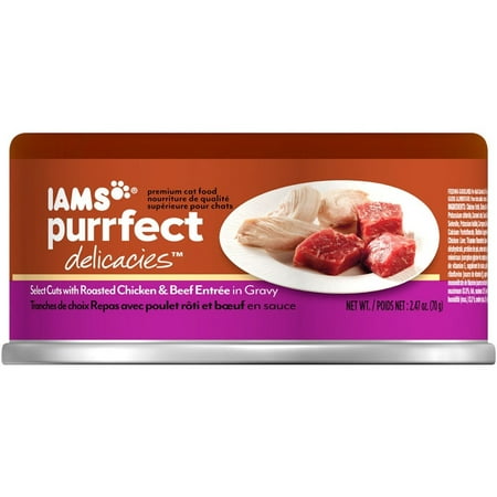 UPC 019014702800 product image for Iams Purrfect Delicacies Cat Food Roasted Chicken & Beef In Gravy, 2.47 Oz | upcitemdb.com