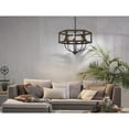 thumbnail image 3 of Home Bedroom 60W X 6 Renton Hexagon Rubber Wood, Metal Chandelier, 3 of 5