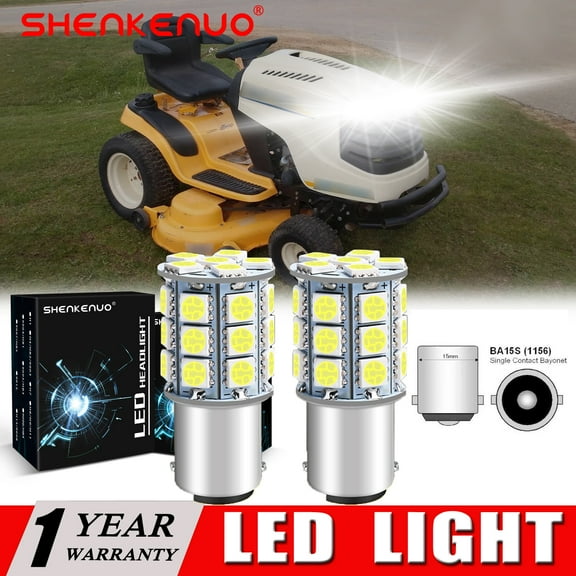 SHENKENUO SUPER BRIGHT LED light bulbs For Cub Cadet SLT1550 SLT1554 GT1554 mower,6000k White,Pack of 2