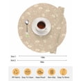 thumbnail image 6 of 15 Inch Round Placemats Set of 4, Beige Floral Non Slip Heat Insulation PP Table Mats, Vintage Spring Botanical Flowers Washable Place Mats for Kitchen Dining Party Table Decor, 6 of 7