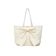 thumbnail image 2 of Bolso de Hombro para Mujer con Lazo Grande – Bolso Tote de Cuero PU, Bolso Cruzado de Gran Capacidad para Mujer, Bolso de Moda para Trabajo y Viaje, Marrón/Blanco/Caqui., 2 of 8