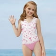 thumbnail image 5 of FOR U DESIGNS Pink Hearts Toddler Girl Bathing Suit Quick Dry Activewear Novelty Polyester Gymnastics Leotards Quick Dry Beach Sport Swimsuit Size 7-8, 5 of 8