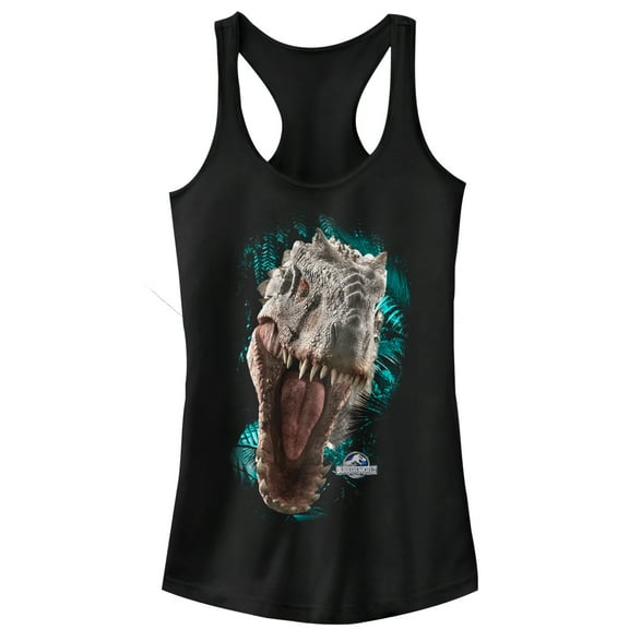 Junior's Jurassic World Red-Eyed Monster  Racerback Tank Top Black X Large