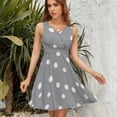 thumbnail image 7 of Simple Gray And White Polka Dots Dress Fashion Beach Long Dresses Female Party Printed Sundress, 7 of 7