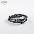 thumbnail image 3 of Thaya CZ Milky Way Black Rings Blue Bright Cubic Zirconia Rings 925 Silver Jewelry for Women Lover Vintage Bohemian Retro Gift, 3 of 6