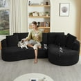 thumbnail image 6 of GNIXUU 120.9” Large Curved Sectional Couch, Luxury Plush Corduroy Boneless Sofa,Modern L-Shaped Cloud Couches for Living Room Office, Right-Facing Chaise, No Assembly Required,Black, 6 of 7